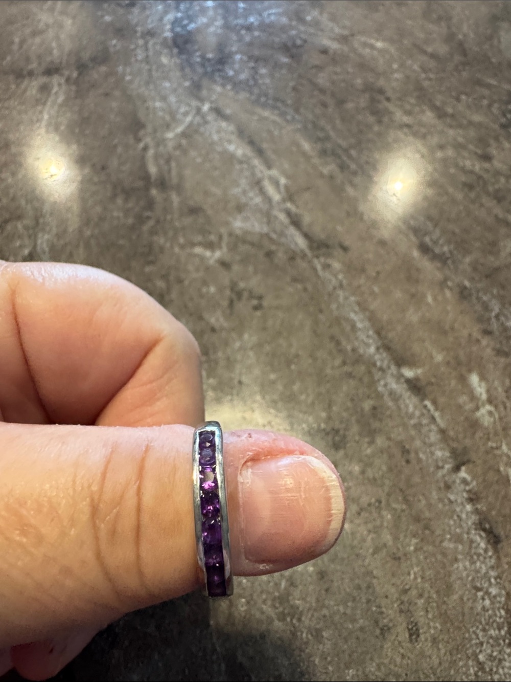 Dainty Purple Gemstone Eternity Band
